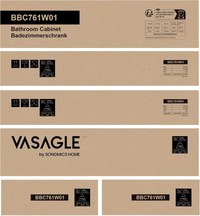 Dulap baie Vasagle Alb 40x40x170 cm - 4