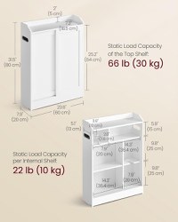 Dulap baie Vasagle Alb 60x20x80 cm - 2