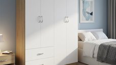 Dulap cu 4 usi, Athos, V3, Alb-Sonoma, 160x42x180 cm