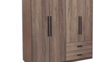 Dulap cu 4 usi Edritte Pako World Nuc deschis 160x52x195 cm