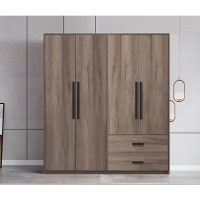 Dulap cu 4 usi Edritte Pako World Nuc deschis 160x52x195 cm - 2