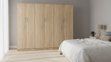 Dulap cu 6 usi, Athos II, V2, Stejar, 240x42x180 cm