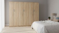 Dulap cu 6 usi, Athos II, V2, Stejar, 240x42x180 cm