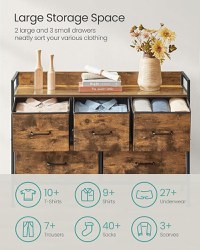 Dulap cu sertare Songmics maro 98.2x29x70 cm - 5