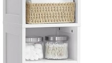 Dulap de baie Alb Vasagle 30x30x170 cm