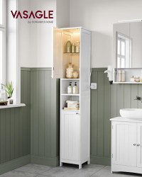 Dulap de baie Alb Vasagle 30x30x170 cm - 2