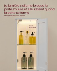 Dulap de baie Alb Vasagle 30x30x170 cm - 4