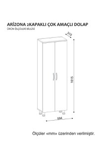 Dulap de baie Arizona Alb 59.4x161.5x31.5 cm - 6