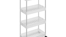 Dulap de depozitare mobil, Songmics, Alb, KSC10WT, 40 x 22 x 86 cm