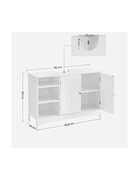 Dulap de depozitare pentru chiuveta, Vasagle, 2 usi, Alb, 90 x 30 x 60 cm - 4