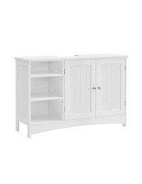 Dulap de depozitare pentru chiuveta, Vasagle, 2 usi, Alb, 90 x 30 x 60 cm - 1