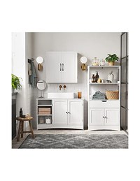 Dulap de depozitare pentru chiuveta, Vasagle, 2 usi, Alb, 90 x 30 x 60 cm - 2