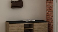 Dulap de pantofi cu banca Zulla Stejar 110x43x37 cm