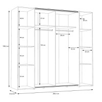 Dulap dormitor Bekerk Pako World Maro inchis 200x61.5x190.5 cm - 5