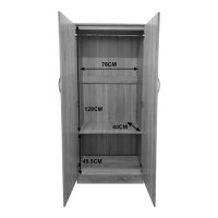 Dulap haine cu 2 usi Lego Alb Maro 80x42x180 cm - 6