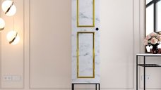 Dulap Martin 1 - Alb, Negru, Gold