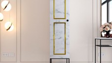 Dulap Martin 1 - Alb, Negru, Gold