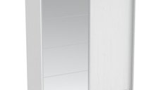 Dulap modern cu 2 usi glisante si oglinda Aparador PakoWorld Alb 180x60x220 cm