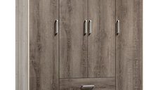 Dulap Olympus cu 4 usi si sertare piele ecologica culoare castillo - toro 159x57x183