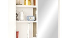 Dulap pentru baie cu oglinda Bagno, Pako World, Alb, 60x14x63 cm