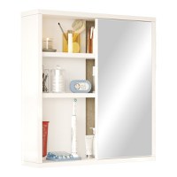 Dulap pentru baie cu oglinda Bagno, Pako World, Alb, 60x14x63 cm - 1