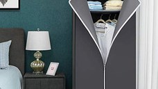 Dulap pentru haine, Songmics, Gri, 75x45x160 cm