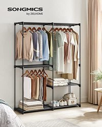 Dulap pentru haine, Songmics, Negru, 138x43x182 cm - 1