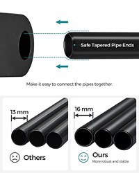 Dulap pentru haine, Songmics, Negru, 138x43x182 cm - 4