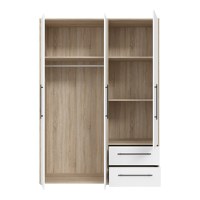 Dulap Razol 3 usi alb sonoma melamina 144.5x59x200 cm - 3