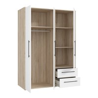 Dulap Razol 3 usi alb sonoma melamina 144.5x59x200 cm - 4