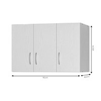 Dulap Zelia 3 usi culoare lemn natural 90x42x60cm - 4