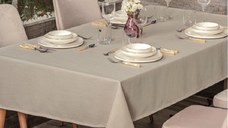 Fata de Masa Jacquard Plain Bej, 155x160 cm