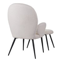 Fotoliu cu taburet Qarar, Pako World, Alb, 67x67x106 cm - 3