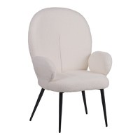 Fotoliu cu taburet Qarar, Pako World, Alb, 67x67x106 cm - 7