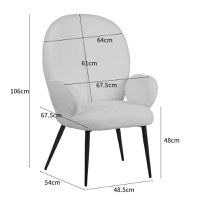 Fotoliu cu taburet Qarar, Pako World, Alb, 67x67x106 cm - 9