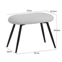 Fotoliu cu taburet Qarar, Pako World, Alb, 67x67x106 cm - 10