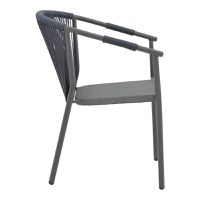 Fotoliu din aluminiu Convince, Pako World, Gri, Ratan, 56x63x82 cm - 3