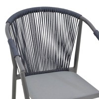 Fotoliu din aluminiu Convince, Pako World, Gri, Ratan, 56x63x82 cm - 7