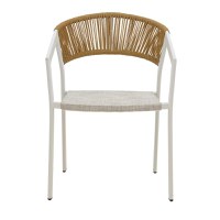 Fotoliu din aluminiu Glisten, Pako World, Alb-Ratan, 58x56x82 cm - 4