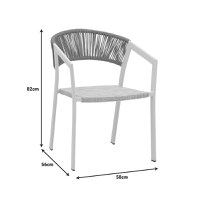 Fotoliu din aluminiu Glisten, Pako World, Alb-Ratan, 58x56x82 cm - 8