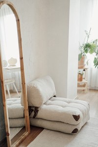 Fotoliu extensibil Fold Crem 160x80x70 cm - 1