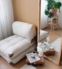 Fotoliu extensibil Fold Crem 160x80x70 cm - 5