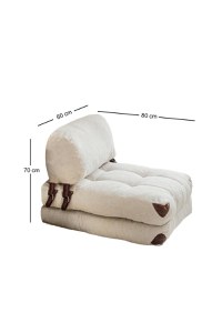 Fotoliu extensibil Fold Crem 160x80x70 cm - 8