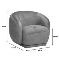 Fotoliu Freya Gri inchis 93x87x76 cm - 5