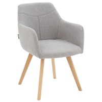 Fotoliu Nasima material textil gri - culoare lemn natural 57x58x84cm - 1