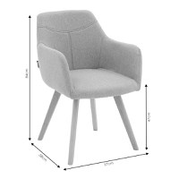 Fotoliu Nasima material textil gri - culoare lemn natural 57x58x84cm - 8