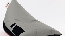 Fotoliu puf de gradina cu buzunar Pyramid Gri 145x90x35 cm