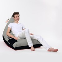 Fotoliu puf de gradina cu buzunar Pyramid Gri 145x90x35 cm - 2