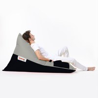 Fotoliu puf de gradina cu buzunar Pyramid Gri 145x90x35 cm - 3