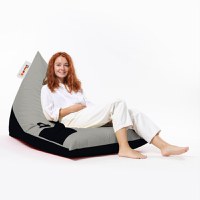 Fotoliu puf de gradina cu buzunar Pyramid Gri 145x90x35 cm - 4